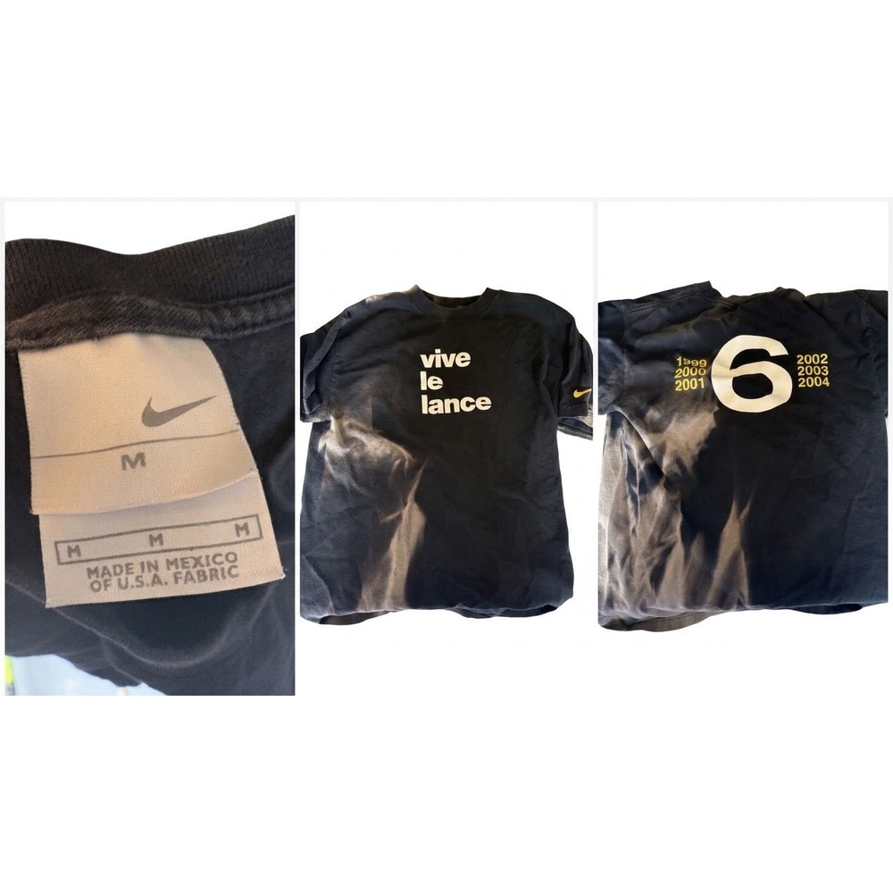 Nike Vive Le Lance Armstrong 6 Tour De France Graphic T-Shirt Mens Medium Black